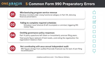 Five most common Form 990 preparatory errors nonprofit organizations make