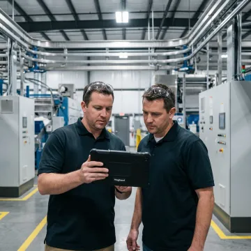 Frontline operations team reviewing real-time plant analytics