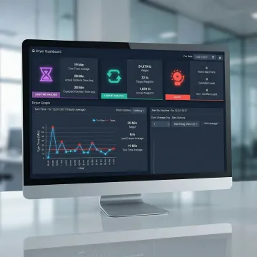 Custom software dashboard displaying real-time business analytics and performance metrics