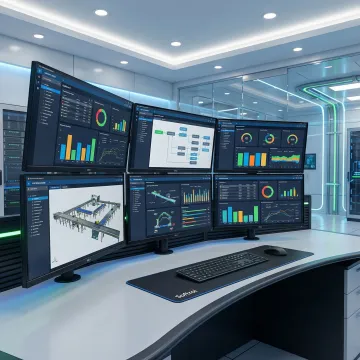 Integrated automation control system dashboard showing real-time plant operations