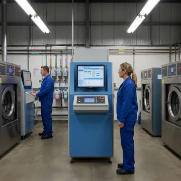 Commercial hotel laundry automation controls