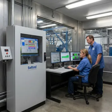 Commercial laundry automation control room