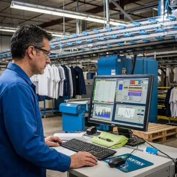 Engineer reviewing industrial analytics dashboards