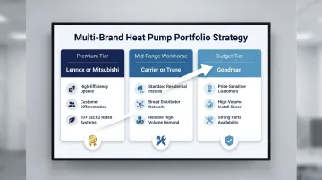 Three-tier HVAC contractor multi-brand heat pump portfolio strategy premium to budget