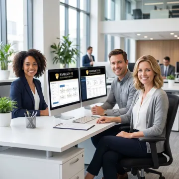 Service center support team reviewing forms processing workflow on a computer screen